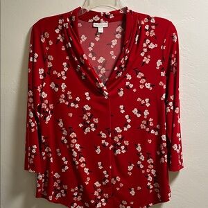 Charter Club Floral Red Women's Top